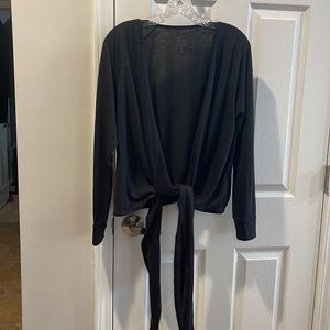 Nike yoga crop wrap with tie closure